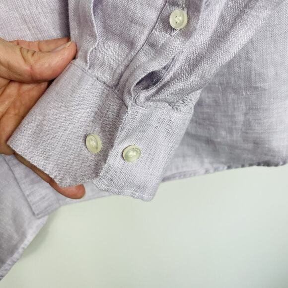 Baird McNutt 100% Linen Shirt Mens XL Light Purple Beach Resort Cruise Summer - Picture 6 of 9